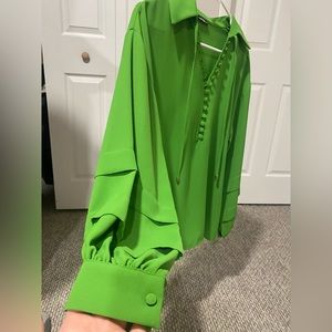 New Made in Turkey Green Soft Women Blouse